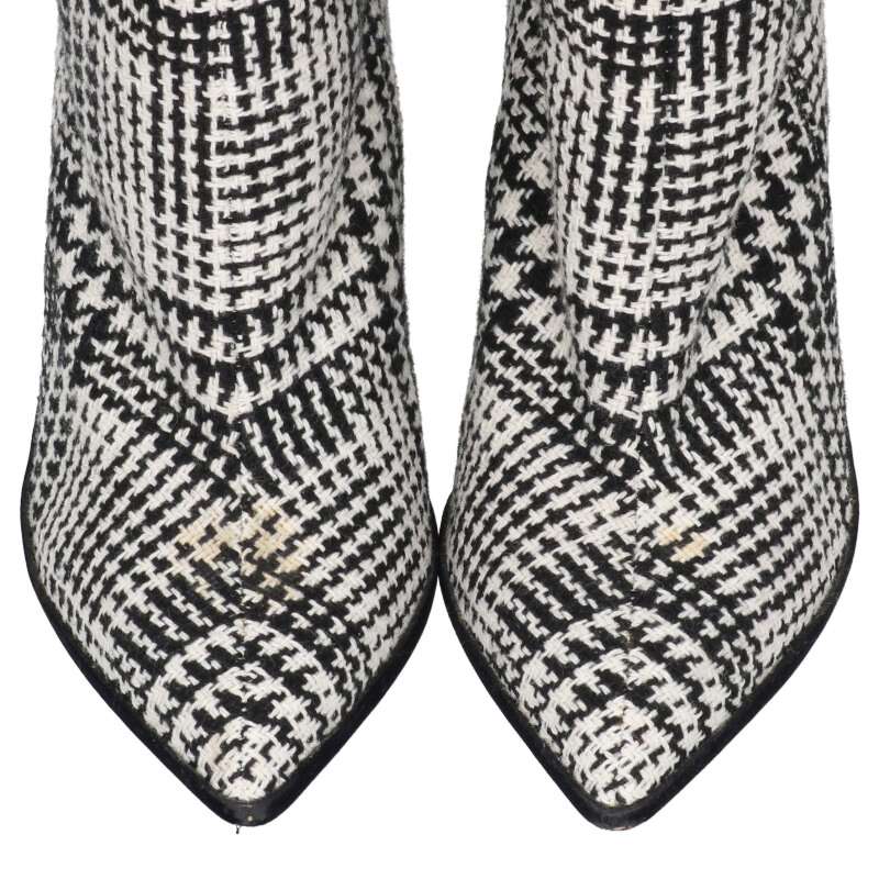 Off-White Black & White Houndstooth Knee-High Boots Size 36