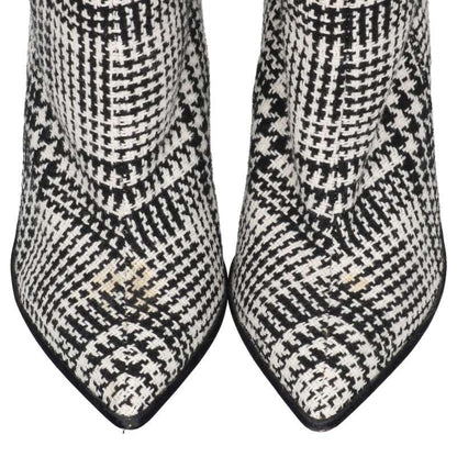 Off-White Black & White Houndstooth Knee-High Boots Size 36