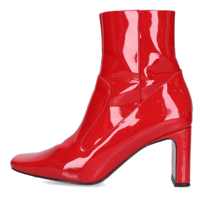 Diesel Red Square Toe Patent Heel Boots Size 36