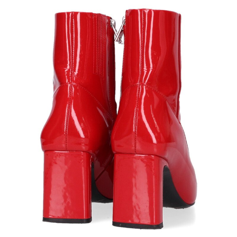 Diesel Red Square Toe Patent Heel Boots Size 36