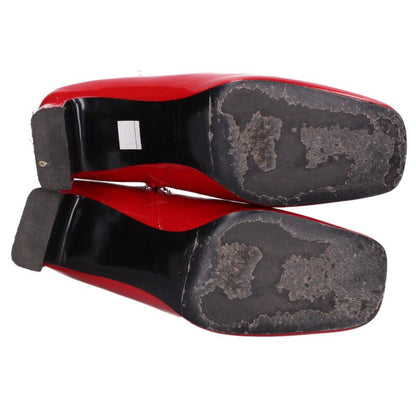 Diesel Red Square Toe Patent Heel Boots Size 36