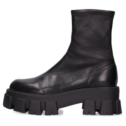 Prada Monolith Stretch Nappa Leather Boots Black Size 37.5