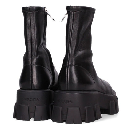 Prada Monolith Stretch Nappa Leather Boots Black Size 37.5