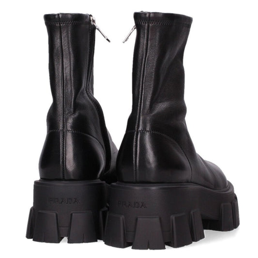 Prada Monolith Stretch Nappa Leather Boots Black Size 37.5