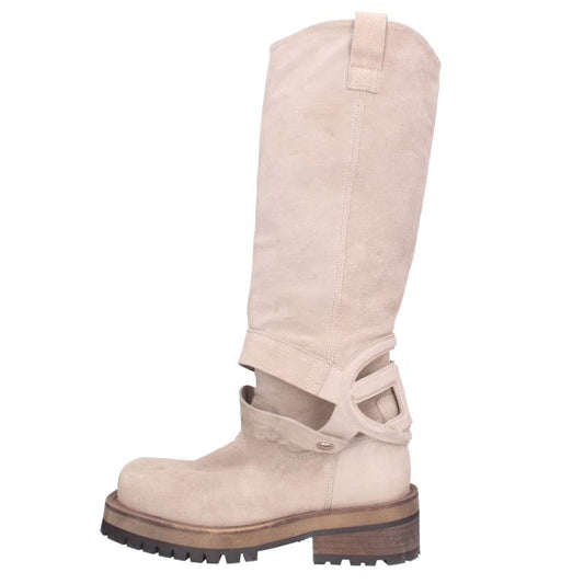 Diesel Beige Suede Western Boots Size 38