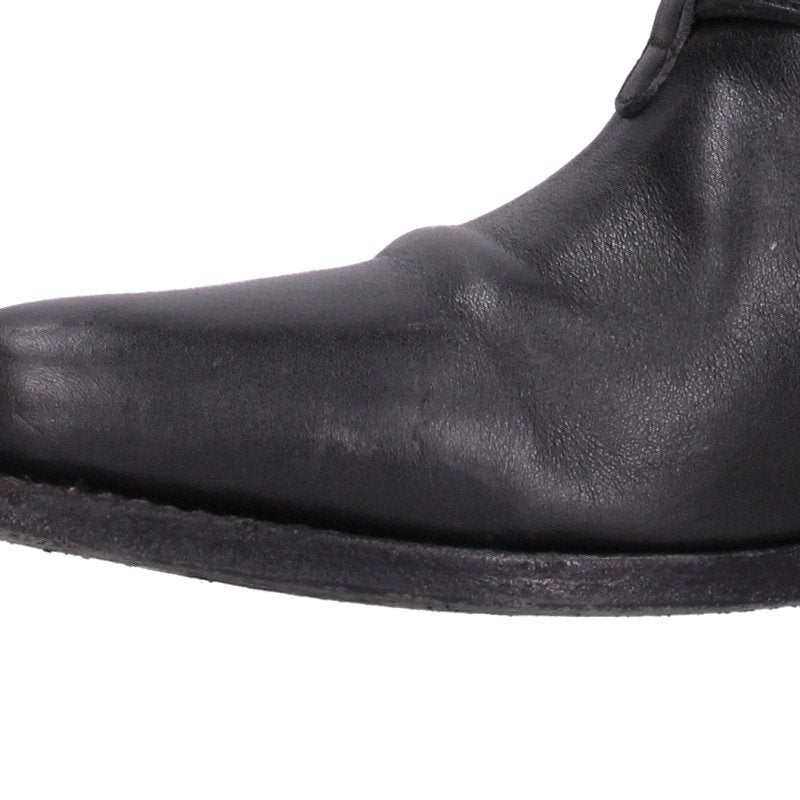 Celine Berlin Center Zip Belt Strap Boots Black