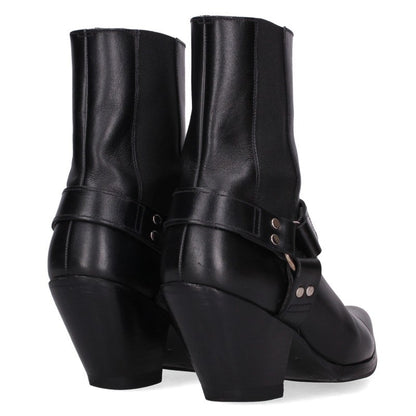 Celine Camargue Side Gore Leather Ring Boots Black