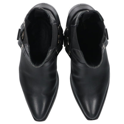 Celine Camargue Side Gore Leather Ring Boots Black