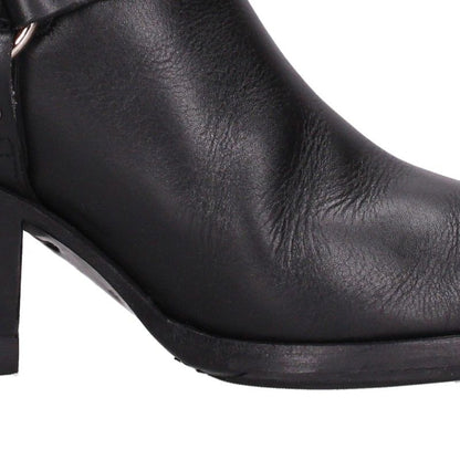 Celine Camargue Side Gore Leather Ring Boots Black