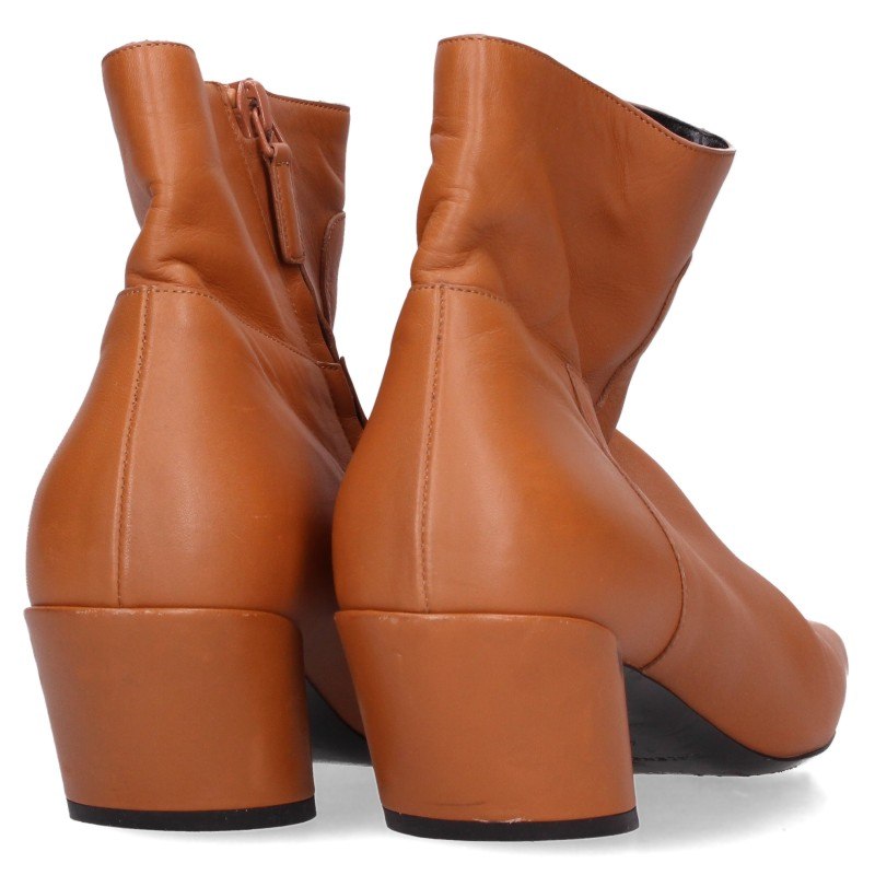 Balenciaga Brown Square Toe Side Zip Boots Size 40