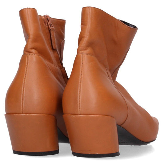 Balenciaga Brown Square Toe Side Zip Boots Size 40