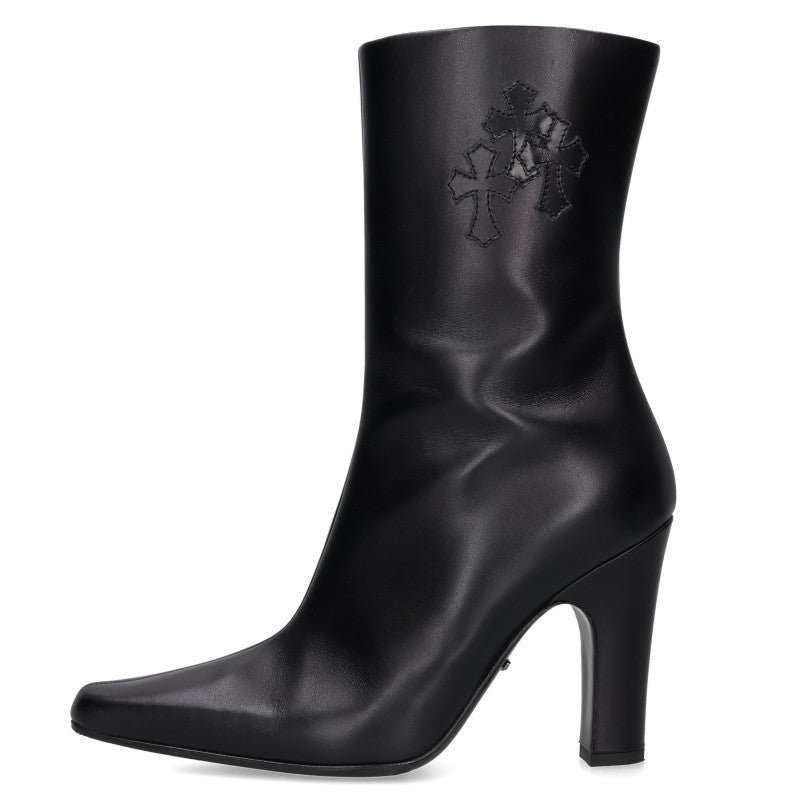 Chrome Hearts SUGER JONES Cross Patch Side Zip Boots Size 38