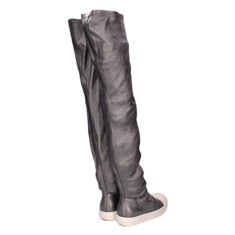 Rick Owens Knee High Stocking Sneaks Leather Boots Size 36