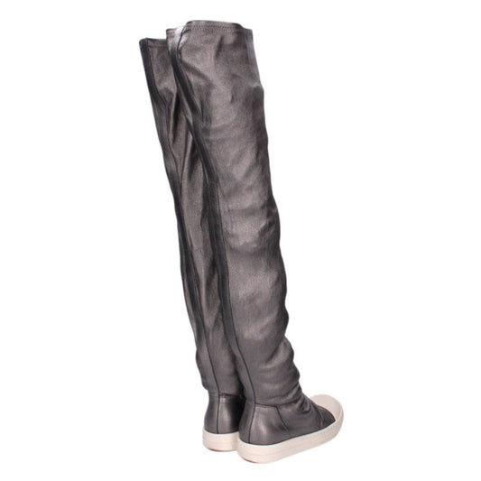 Rick Owens Knee High Stocking Sneaks Leather Boots Size 36