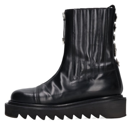 Toga Black Front Zip Side Gore Metal Boots Size 38