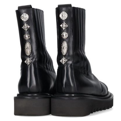 Toga Black Front Zip Side Gore Metal Boots Size 38