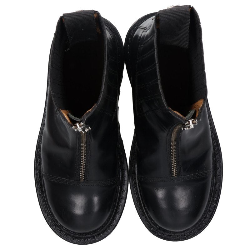 Toga Black Front Zip Side Gore Metal Boots Size 38