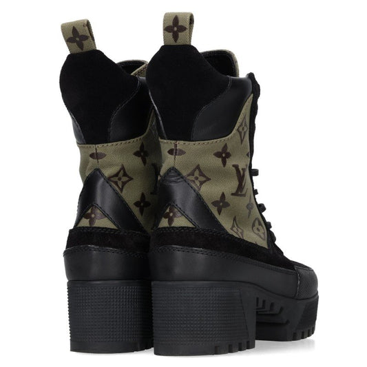 Louis Vuitton Lauriate Monogram Platform Black Green Size 34