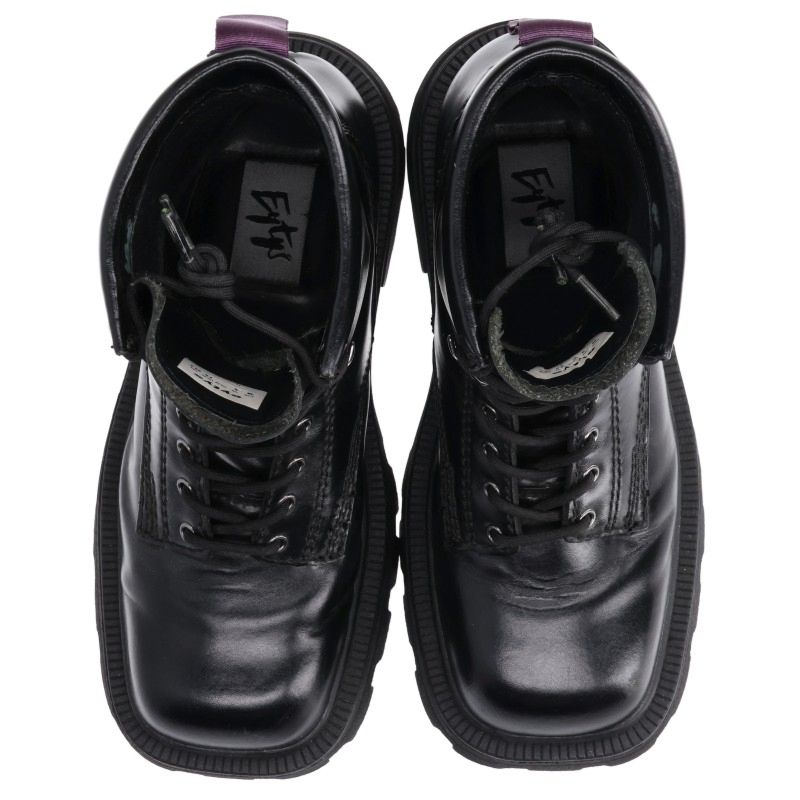 Eytys Black Lace-up Leather Boots Size 38