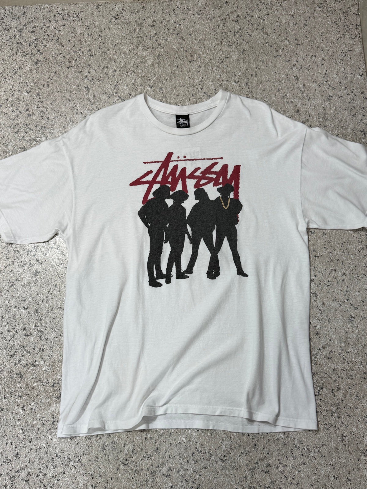 STUSSY CUSTOMADE "J.J. FAD" T-Shirt White Size XL