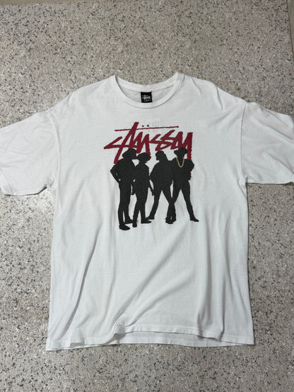 STUSSY CUSTOMADE "J.J. FAD" T-Shirt White Size XL