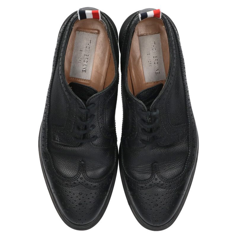 Thom Browne Black Wingtip Leather Sneakers Size 36