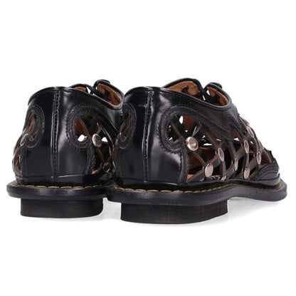 Toga Pulla Black Cutout Leather Pointed Toe Sneakers Size 37