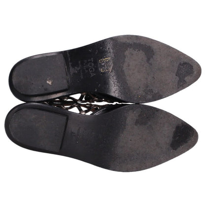 Toga Pulla Black Cutout Leather Pointed Toe Sneakers Size 37