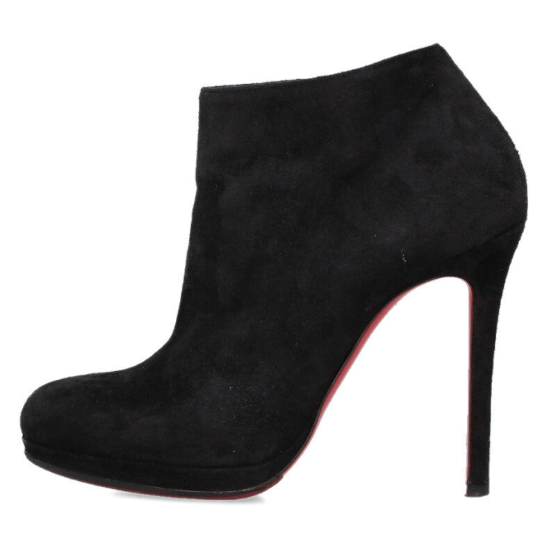 Christian Louboutin Black Velour Heel Bootie Size 35