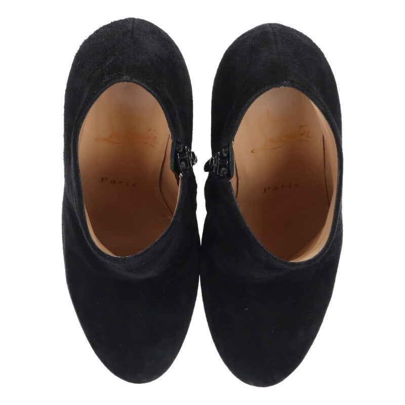 Christian Louboutin Black Velour Heel Bootie Size 35