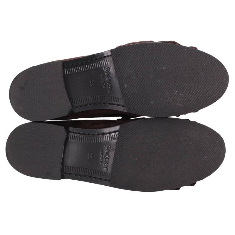 Saint Laurent Paris Brown Suede Le Loafers Size 36