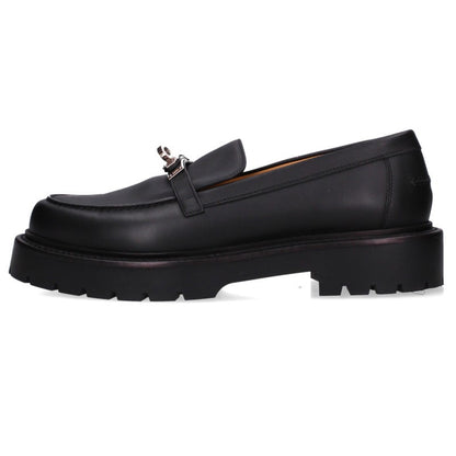 Hermes Icon Kelly Buckle Leather Loafers Black Size 39