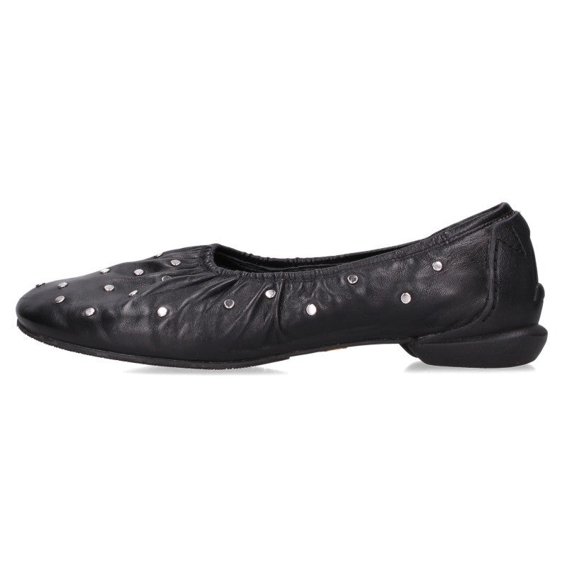 Cisei Studded Gathered Black/Silver Ballet Flats Size 37