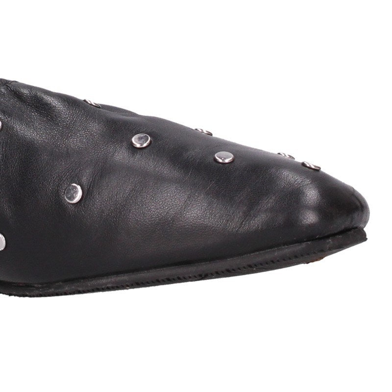 Cisei Studded Gathered Black/Silver Ballet Flats Size 37
