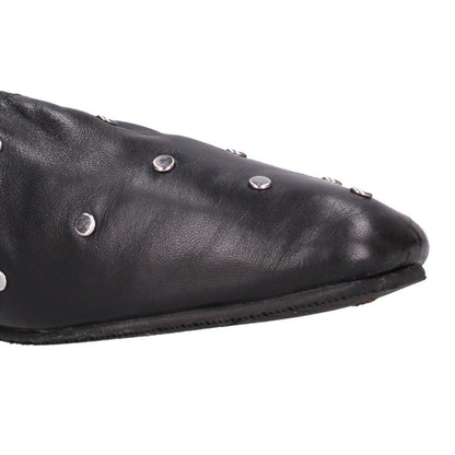 Cisei Studded Gathered Black/Silver Ballet Flats Size 37