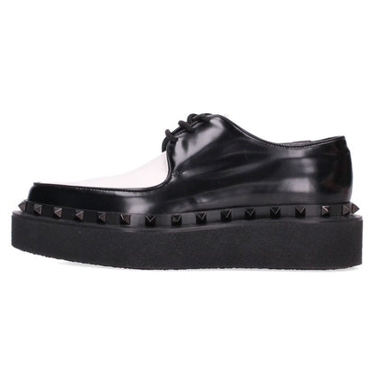 Valentino Studded Leather Sneakers Black White Size 37