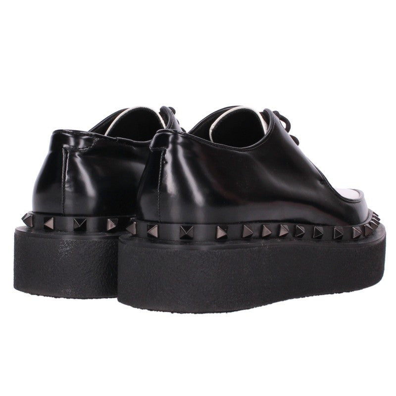 Valentino Studded Leather Sneakers Black White Size 37