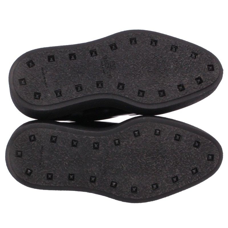 Valentino Studded Leather Sneakers Black White Size 37