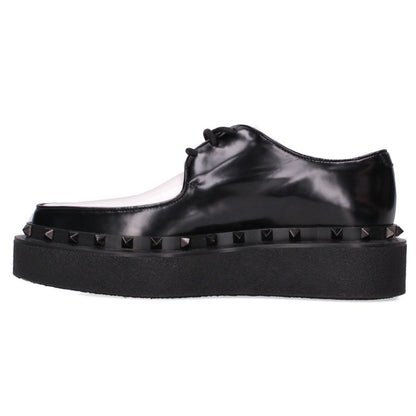 Valentino Studded Leather Sneakers Black White Size 37