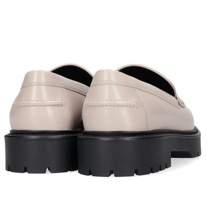 Hermes Clemence Leather Moccasin Loafers Beige Size 38