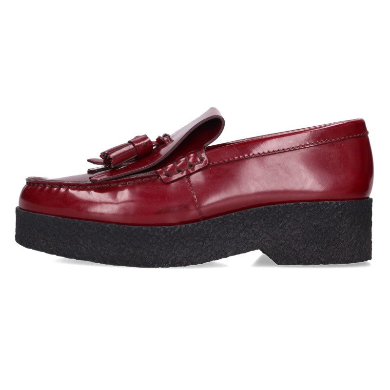 CELINE Rubber Sole Tassel Loafers Bordeaux Red Size 39