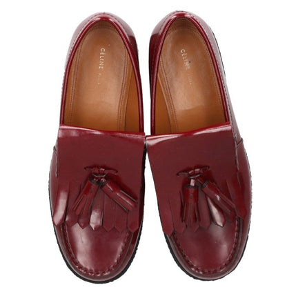 CELINE Rubber Sole Tassel Loafers Bordeaux Red Size 39