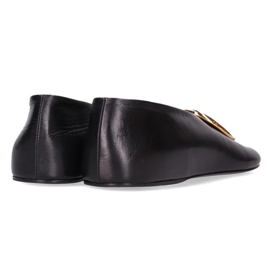 JILSANDER Leather Ballet Flats Black Gold Size 37