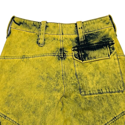 MARQUES ALMEIDA AW20 Acid Washed Cotton Pants Yellow Size S