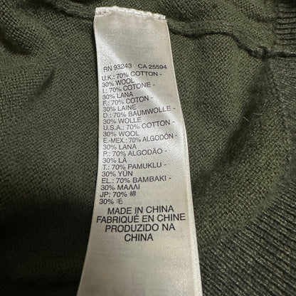 DIESEL Olive Green Cotton Panel Knit Sweater