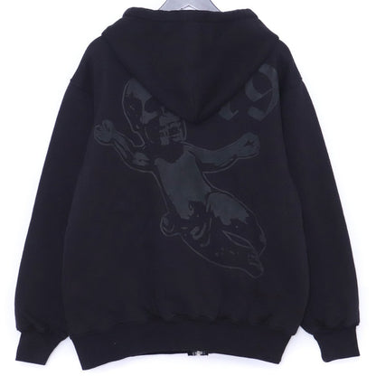 Chrome Hearts JOE FOTI SKULL Zip-Up Hoodie Black Size L