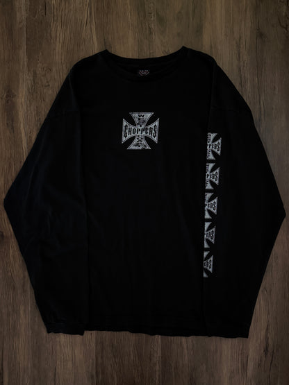 Vintage west coast choppers 90s Faded Cross Design Long Sleeve Tee