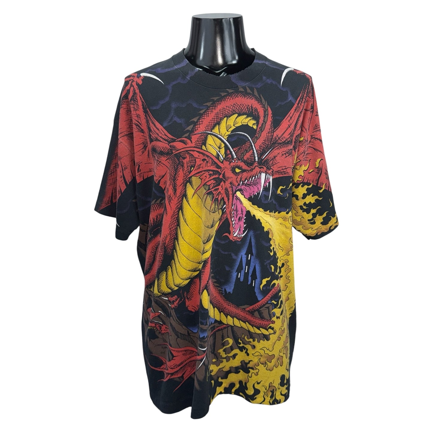 LIQUID BLUE Vintage All-Over Print Dragon & Knight Size XXL
