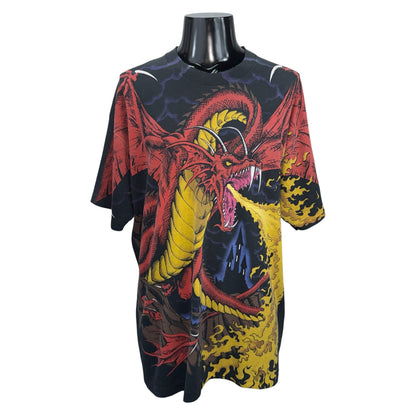 LIQUID BLUE Vintage All-Over Print Dragon & Knight Size XXL