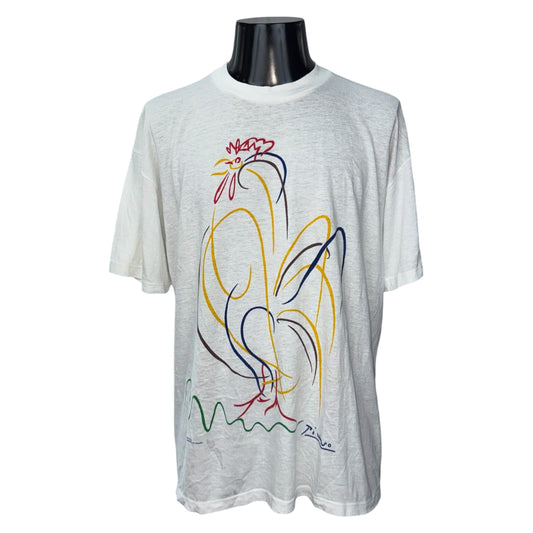 PICASSO 80s 90s Spain Limited Rooster Art T-Shirt Size XL